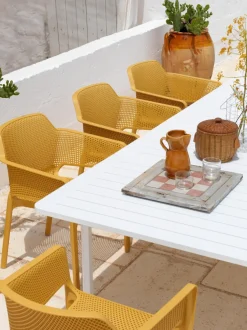 Sillones de jardín apilables con reposabrazos Net, 2 uds.