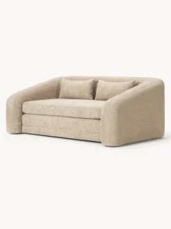 Sofá cama de borreguillo bouclé Eliot (2 plazas)