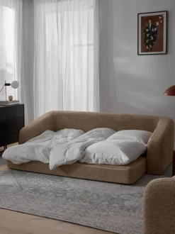 Sofá cama de borreguillo bouclé Eliot (3 plazas)