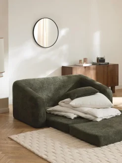 Sofá cama de borreguillo bouclé Eliot (2 plazas)