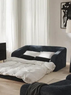 Sofá cama de borreguillo bouclé Eliot (2 plazas)