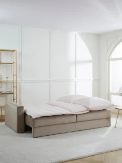 Sofá cama de terciopelo Tasha (3 plazas), con espacio de almacenamiento