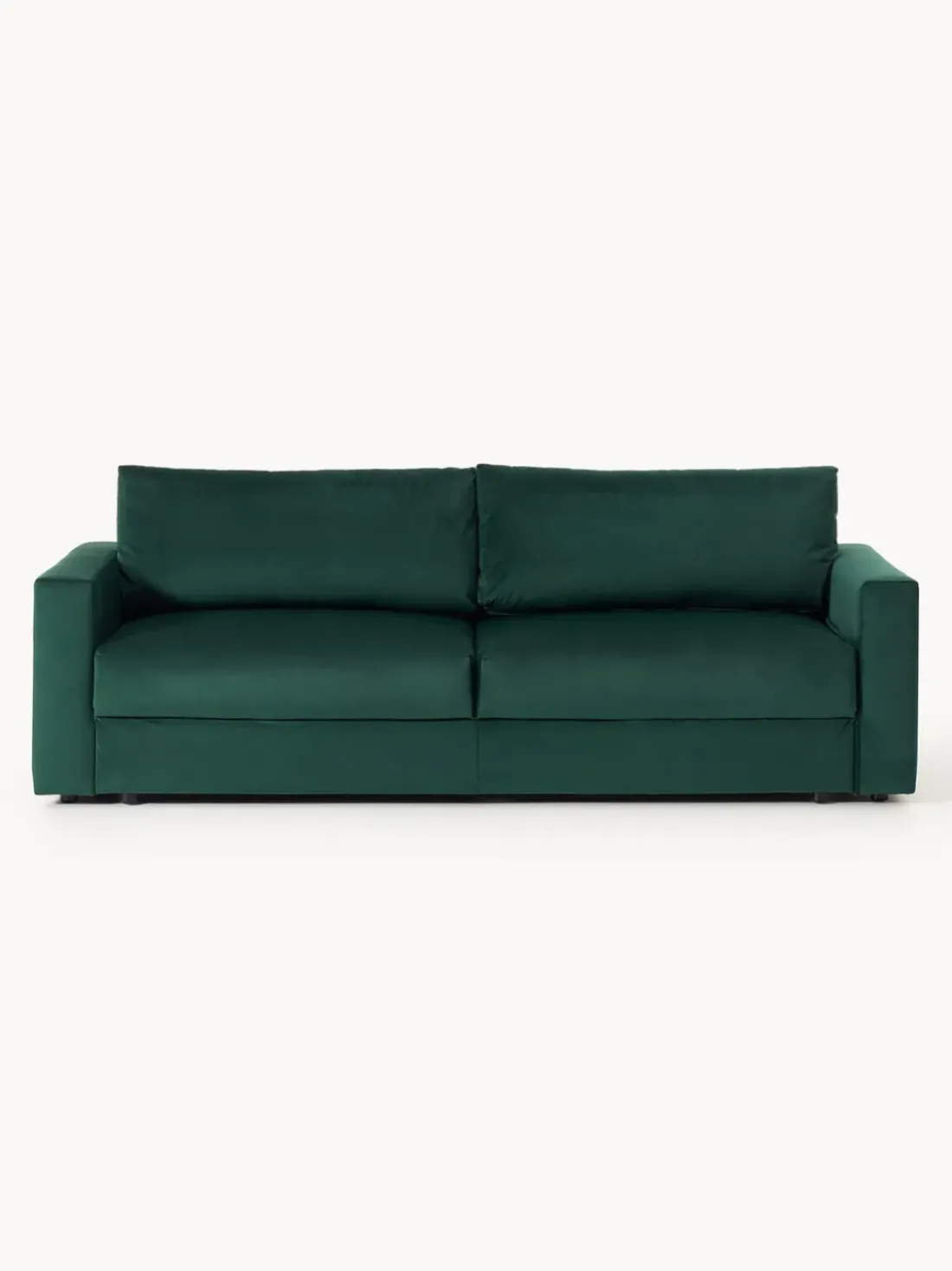 Sofá cama de terciopelo Tasha (3 plazas), con espacio de almacenamiento