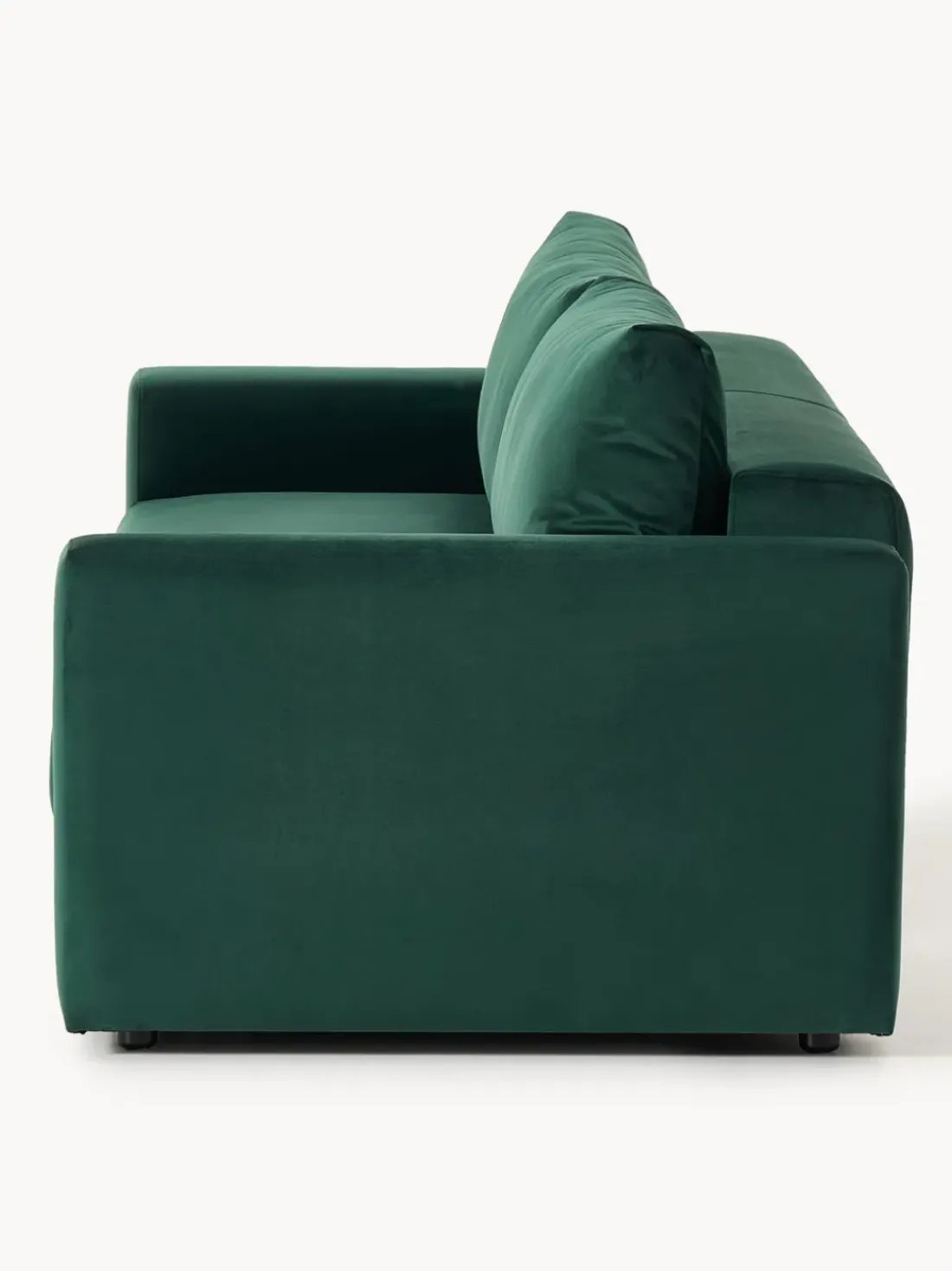 Sofá cama de terciopelo Tasha (3 plazas), con espacio de almacenamiento