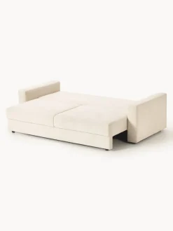 Sofá cama de terciopelo Tasha (3 plazas), con espacio de almacenamiento