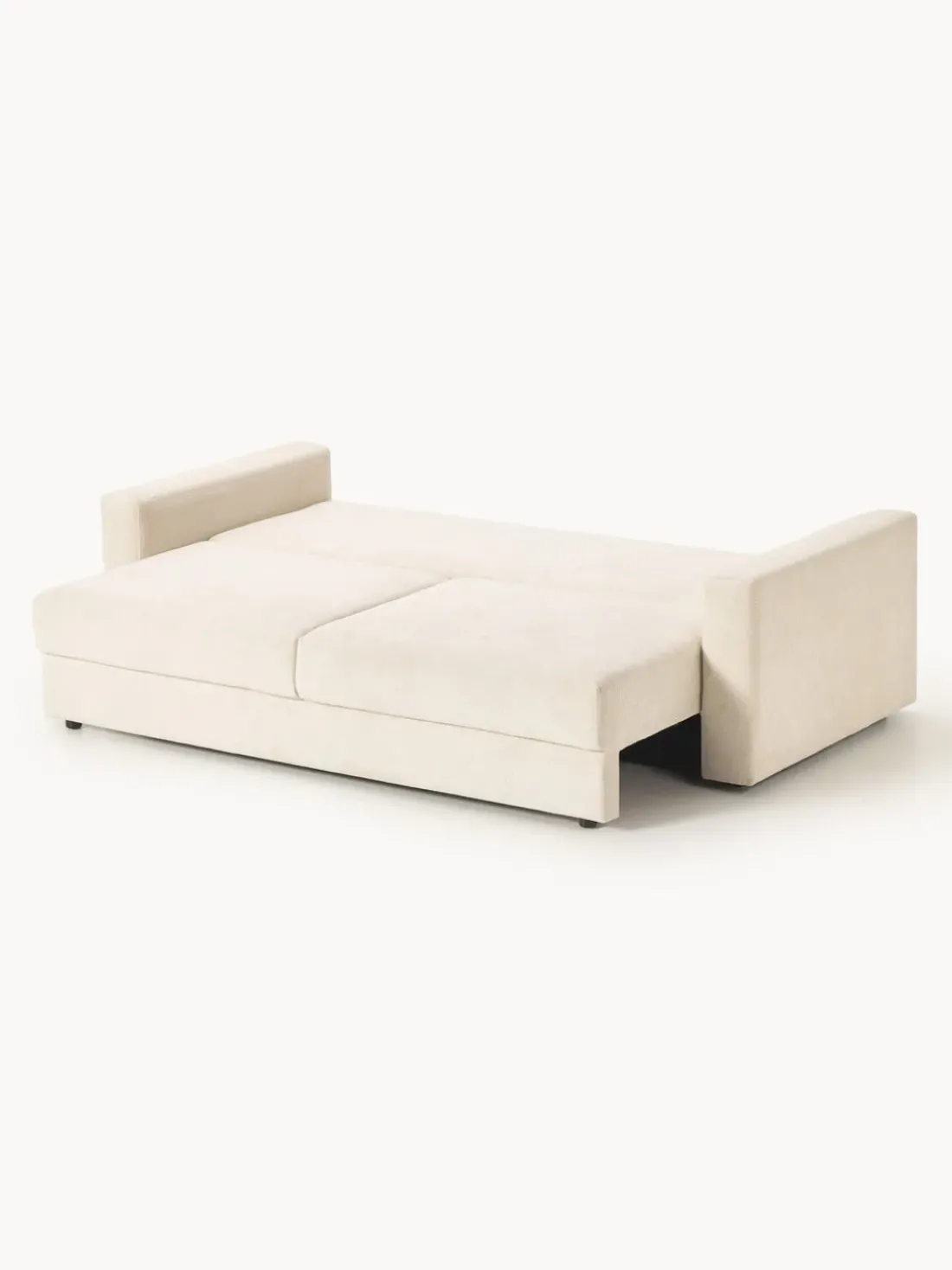 Sofá cama de terciopelo Tasha (3 plazas), con espacio de almacenamiento