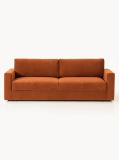 Sofá cama de terciopelo Tasha (3 plazas), con espacio de almacenamiento