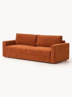 Sofá cama de terciopelo Tasha (3 plazas), con espacio de almacenamiento