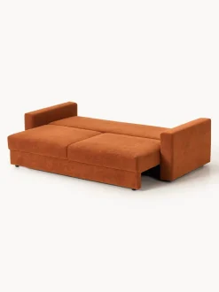 Sofá cama de terciopelo Tasha (3 plazas), con espacio de almacenamiento