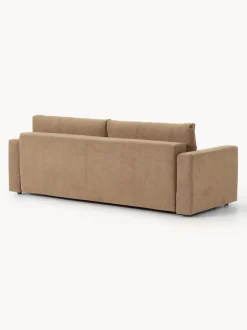 Sofá cama de terciopelo Tasha (3 plazas), con espacio de almacenamiento