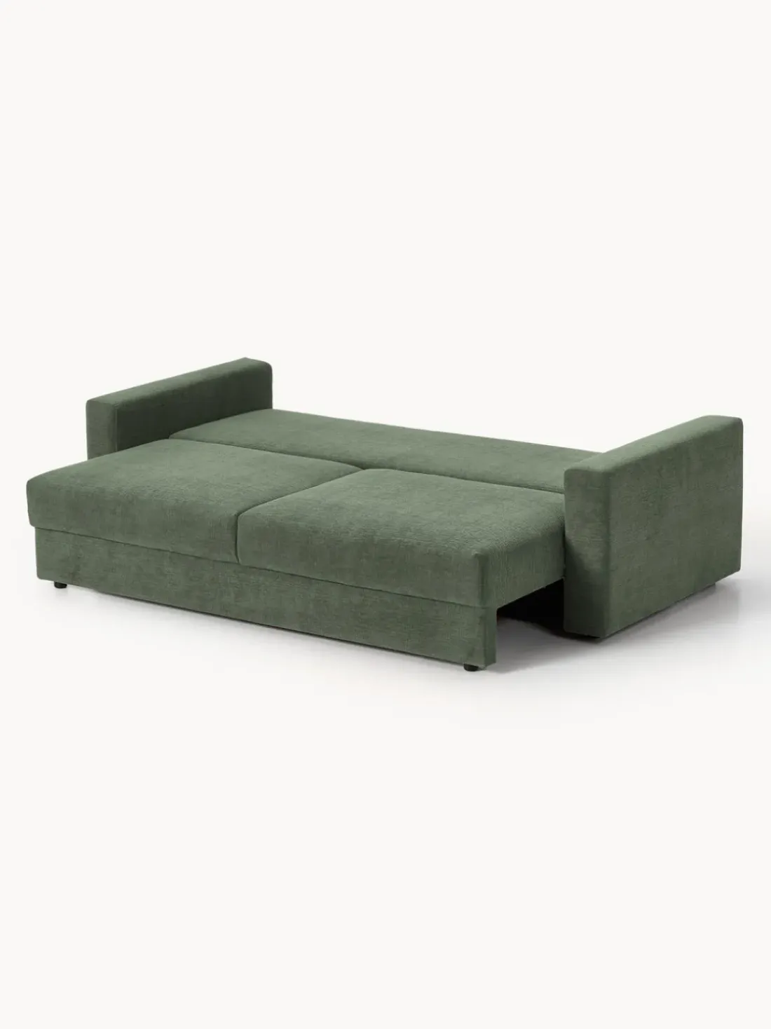 Sofá cama de terciopelo Tasha (3 plazas), con espacio de almacenamiento
