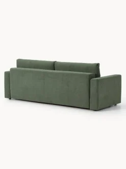 Sofá cama de terciopelo Tasha (3 plazas), con espacio de almacenamiento