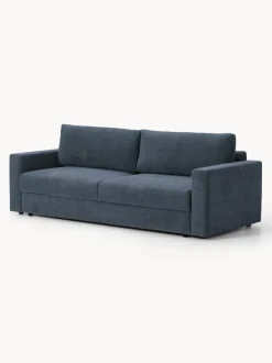 Sofá cama de terciopelo Tasha (3 plazas), con espacio de almacenamiento
