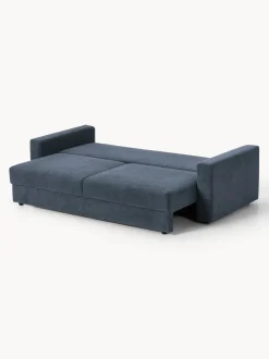 Sofá cama de terciopelo Tasha (3 plazas), con espacio de almacenamiento