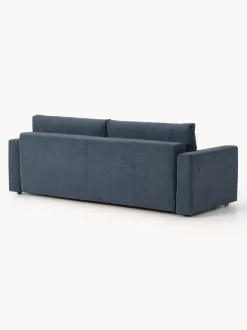 Sofá cama de terciopelo Tasha (3 plazas), con espacio de almacenamiento