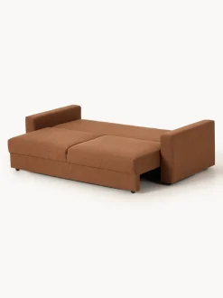 Sofá cama en tejido bouclé Tasha (3 plazas), con espacio de almacenamiento