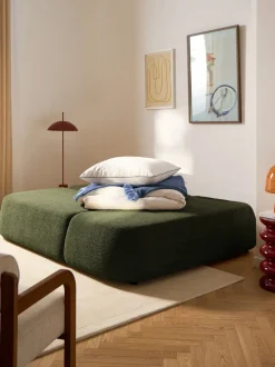 Sofá cama rinconera de borreguillo con espacio de almacenamiento Pao