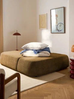 Sofá cama rinconera de borreguillo con espacio de almacenamiento Pao