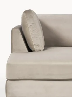 Sofá cama rinconera de terciopelo con colchón Luna (3 plazas)