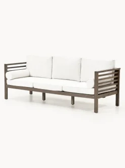 Sofá de jardín en tejido bouclé de madera de acacia Bo (3 plazas)