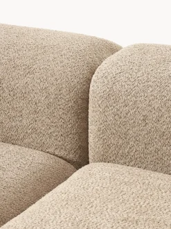 Sofá modular con reposapiés de borreguillo bouclé Natalie (3 plazas)