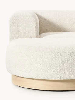 Sofá modular con reposapiés de borreguillo bouclé Natalie (3 plazas)