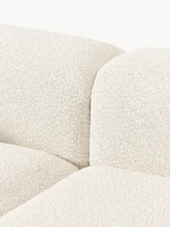 Sofá modular con reposapiés de borreguillo bouclé Natalie (3 plazas)