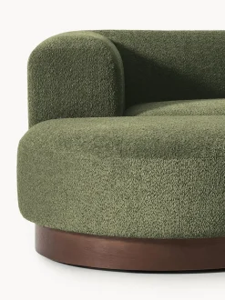 Sofá modular con reposapiés de borreguillo bouclé Natalie (3 plazas)