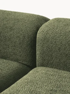 Sofá modular con reposapiés de borreguillo bouclé Natalie (3 plazas)