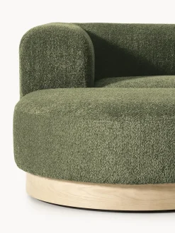 Sofá modular con reposapiés de borreguillo bouclé Natalie (3 plazas)