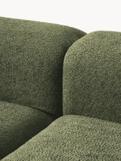 Sofá modular con reposapiés de borreguillo bouclé Natalie (3 plazas)
