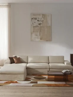 Sofá modular con reposapiés izquierdo/derecho Russell (4 plazas), desenfundable