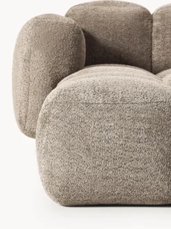 Sofá modular de borreguillo bouclé con reposapiés Tayla (3 plazas)