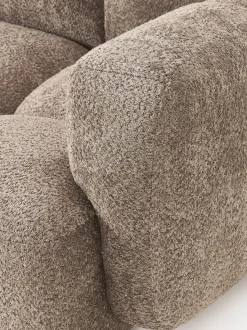 Sofá modular de borreguillo bouclé con reposapiés Tayla (3 plazas)