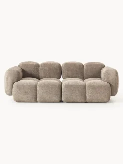 Sofá modular de borreguillo bouclé Tayla (3 plazas)