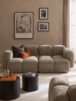 Sofá modular de borreguillo bouclé Tayla (3 plazas)