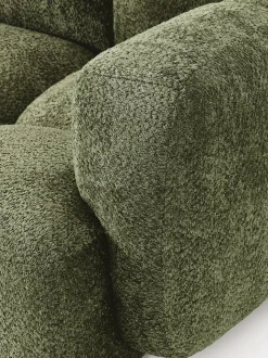 Sofá modular de borreguillo bouclé con reposapiés Tayla (4 plazas)