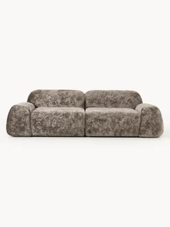 Sofá modular de borreguillo bouclé Wolke (3 plazas)
