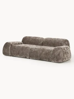 Sofá modular de borreguillo bouclé Wolke (3 plazas)