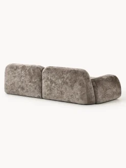 Sofá modular de borreguillo bouclé Wolke (3 plazas)
