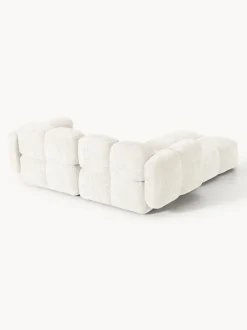 Sofá modular de borreguillo bouclé con reposapiés Tayla (3 plazas)
