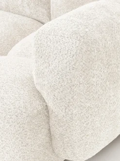 Sofá modular de borreguillo bouclé con reposapiés Tayla (3 plazas)