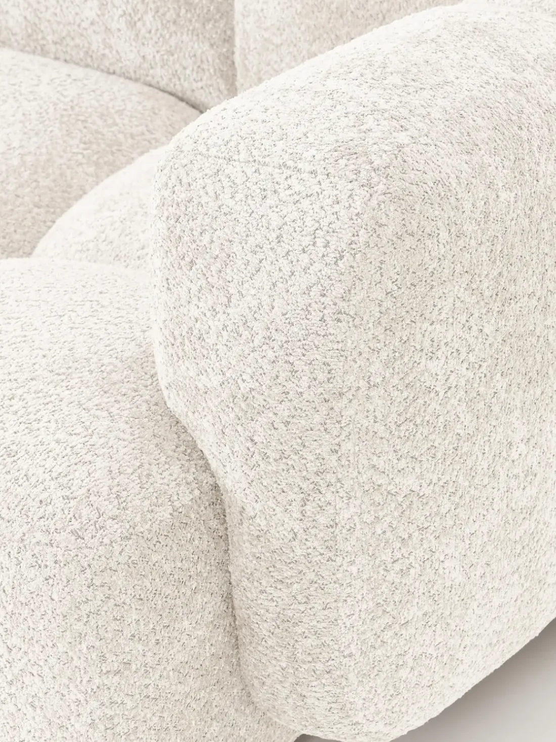 Sofá modular de borreguillo bouclé Tayla (3 plazas)