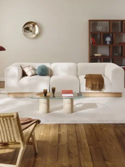 Sofá modular de borreguillo bouclé Natalie (3 plazas)