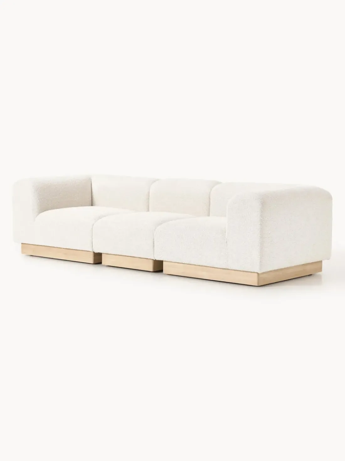 Sofá modular de borreguillo bouclé Natalie (3 plazas)