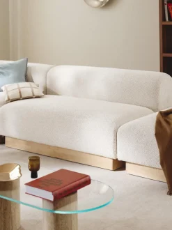 Sofá modular de borreguillo bouclé Natalie (2 plazas)