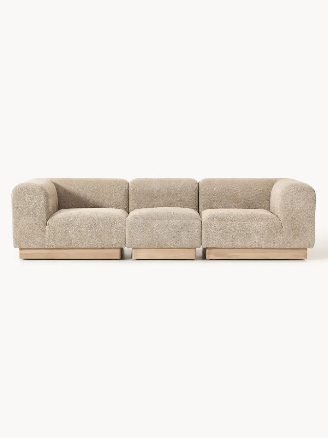 Sofá modular de borreguillo bouclé Natalie (3 plazas)