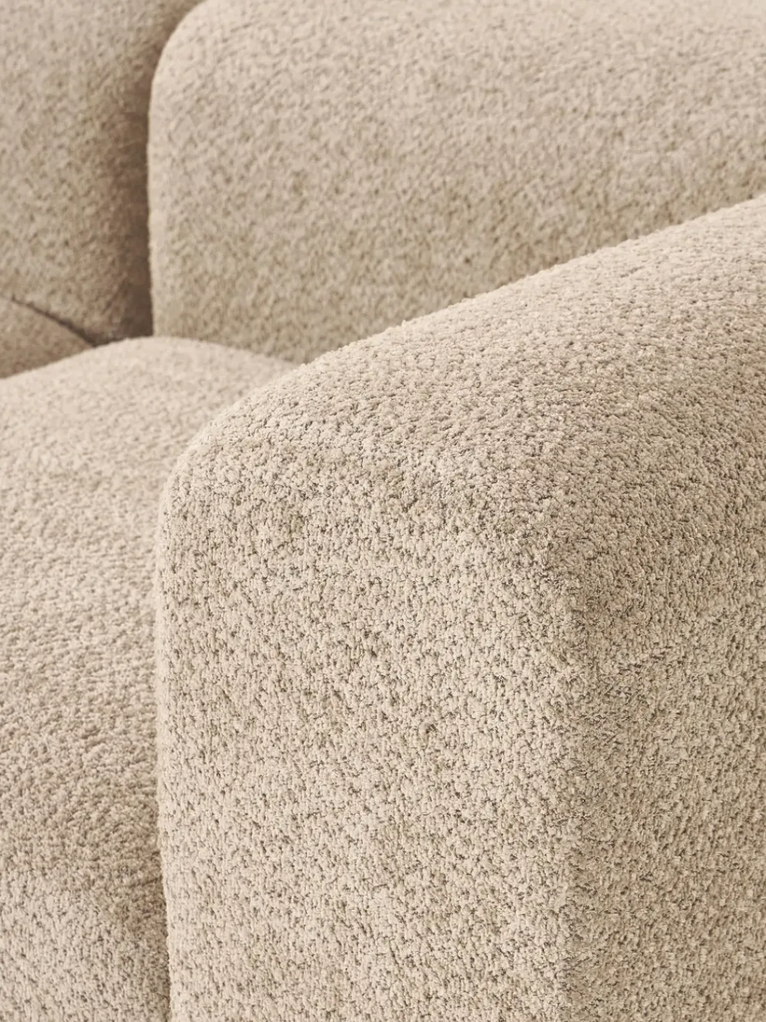 Sofá modular de borreguillo bouclé Natalie (3 plazas)