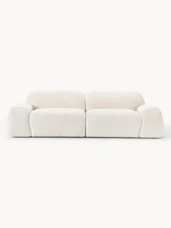 Sofá modular de borreguillo bouclé Wolke (3 plazas)