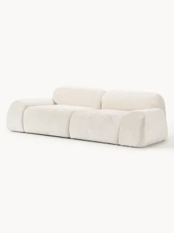 Sofá modular de borreguillo bouclé Wolke (3 plazas)